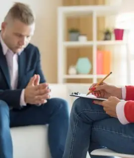Man at consultation with psychiatrist